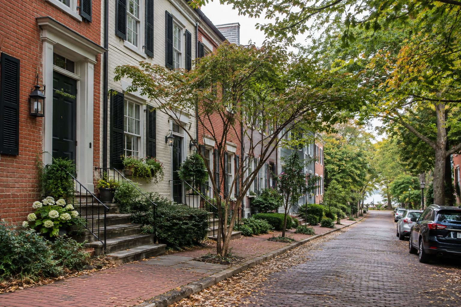 An Annapolis, Maryland residential street, illustrative